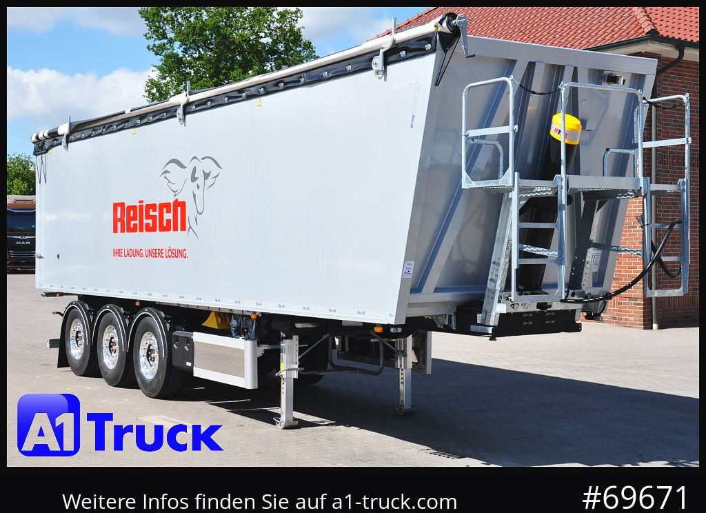 REISCH RHKS, Alu-Kippmulde 52m³, Kombitüren, Alufelgen, Liftachse, - Semi-remorque benne: photos 1 REISCH RHKS, Alu-Kippmulde 52m³, Kombitüren, Alufelgen, Liftachse, - Semi-remorque benne: photos 1