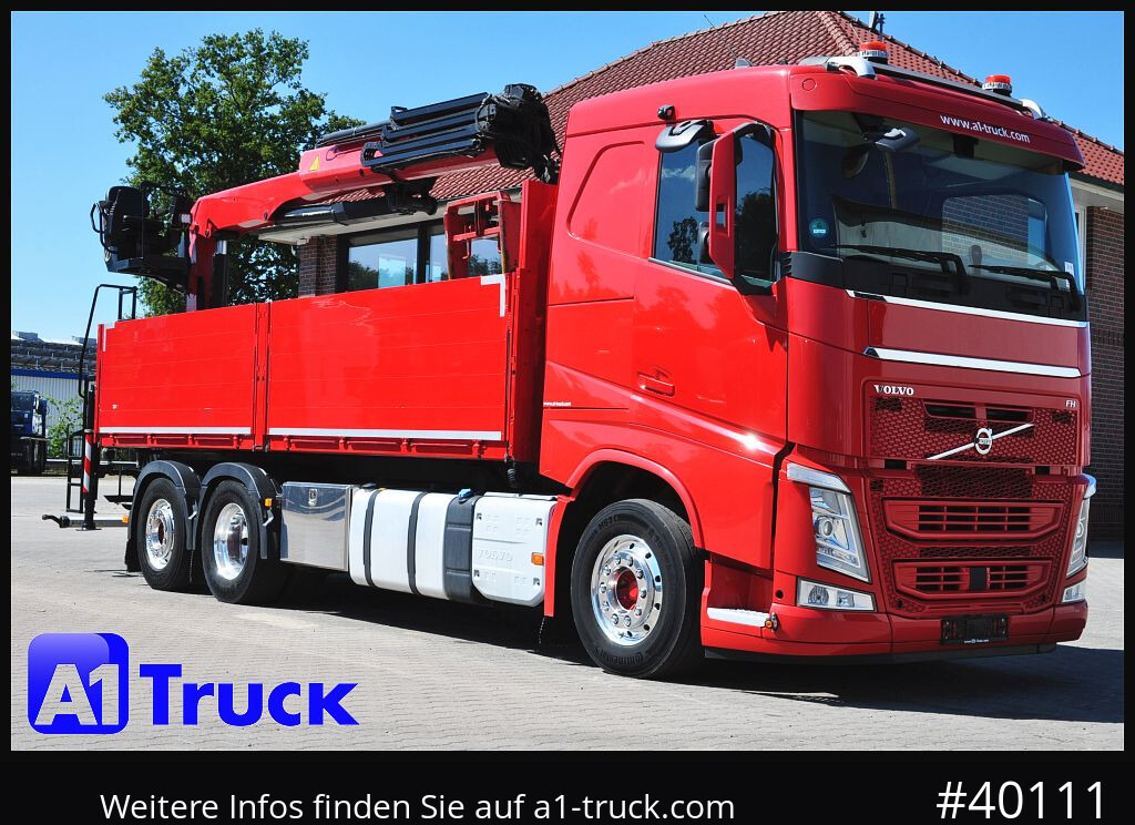 VOLVO FH 460, Baustoff PK 23.001L, Lenkachse - Camion plateau, Camion grue: photos 1 VOLVO FH 460, Baustoff PK 23.001L, Lenkachse - Camion plateau, Camion grue: photos 1