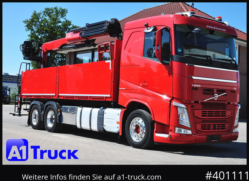 VOLVO FH 460, Baustoff PK 23.001L, Lenkachse - Camion plateau, Camion grue: photos 1 VOLVO FH 460, Baustoff PK 23.001L, Lenkachse - Camion plateau, Camion grue: photos 1