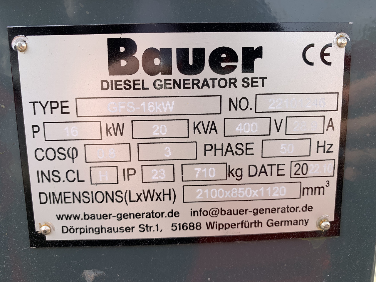BAUER GENERATOR GFS-16KW GRUPPO ELETTROGENO BAUER - Groupe électrogène: photos 3 BAUER GENERATOR GFS-16KW GRUPPO ELETTROGENO BAUER - Groupe électrogène: photos 3