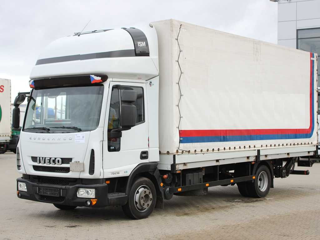 Iveco EUROCARGO 75E18, TAIL LIFT, SLEEPING CABIN - Véhicule utilitaire plateau baché: photos 1 Iveco EUROCARGO 75E18, TAIL LIFT, SLEEPING CABIN - Véhicule utilitaire plateau baché: photos 1