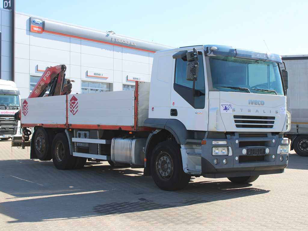 Iveco STRALIS 400, 6X2, EURO 3, HYDRAULIC ARM FASSI F110 - Camion plateau, Camion grue: photos 3 Iveco STRALIS 400, 6X2, EURO 3, HYDRAULIC ARM FASSI F110 - Camion plateau, Camion grue: photos 3