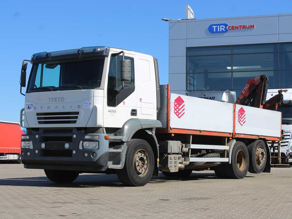 Iveco STRALIS 400, 6X2, EURO 3, HYDRAULIC ARM FASSI F110 - Camion plateau, Camion grue: photos 1 Iveco STRALIS 400, 6X2, EURO 3, HYDRAULIC ARM FASSI F110 - Camion plateau, Camion grue: photos 1