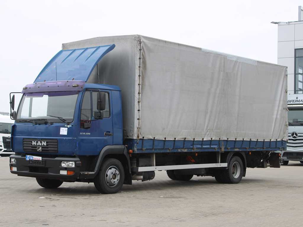 MAN LE 12.220, EURO 3, HYDRAULIC FRONT, TIRES 80% - Camion à rideaux coulissants: photos 1 MAN LE 12.220, EURO 3, HYDRAULIC FRONT, TIRES 80% - Camion à rideaux coulissants: photos 1