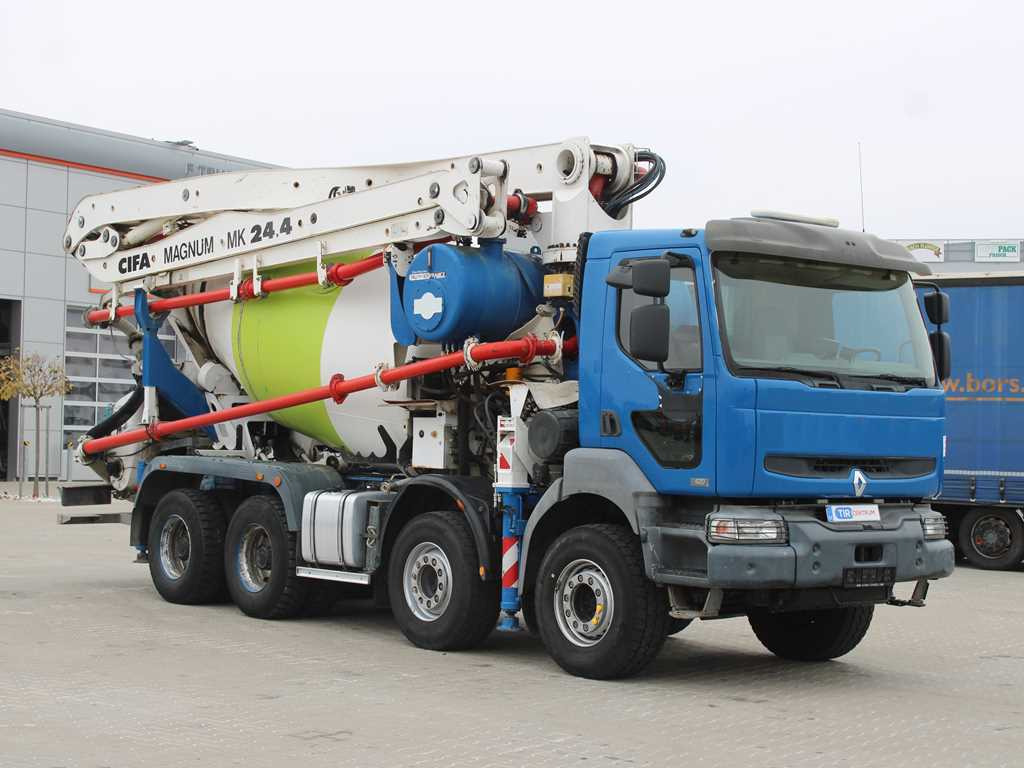 Renault KERAX 420, EURO 3, 7m3, 8X4, CIFA MAGNUM MK 24.4 CONCRETE PUMP - Camion malaxeur pompe: photos 3 Renault KERAX 420, EURO 3, 7m3, 8X4, CIFA MAGNUM MK 24.4 CONCRETE PUMP - Camion malaxeur pompe: photos 3