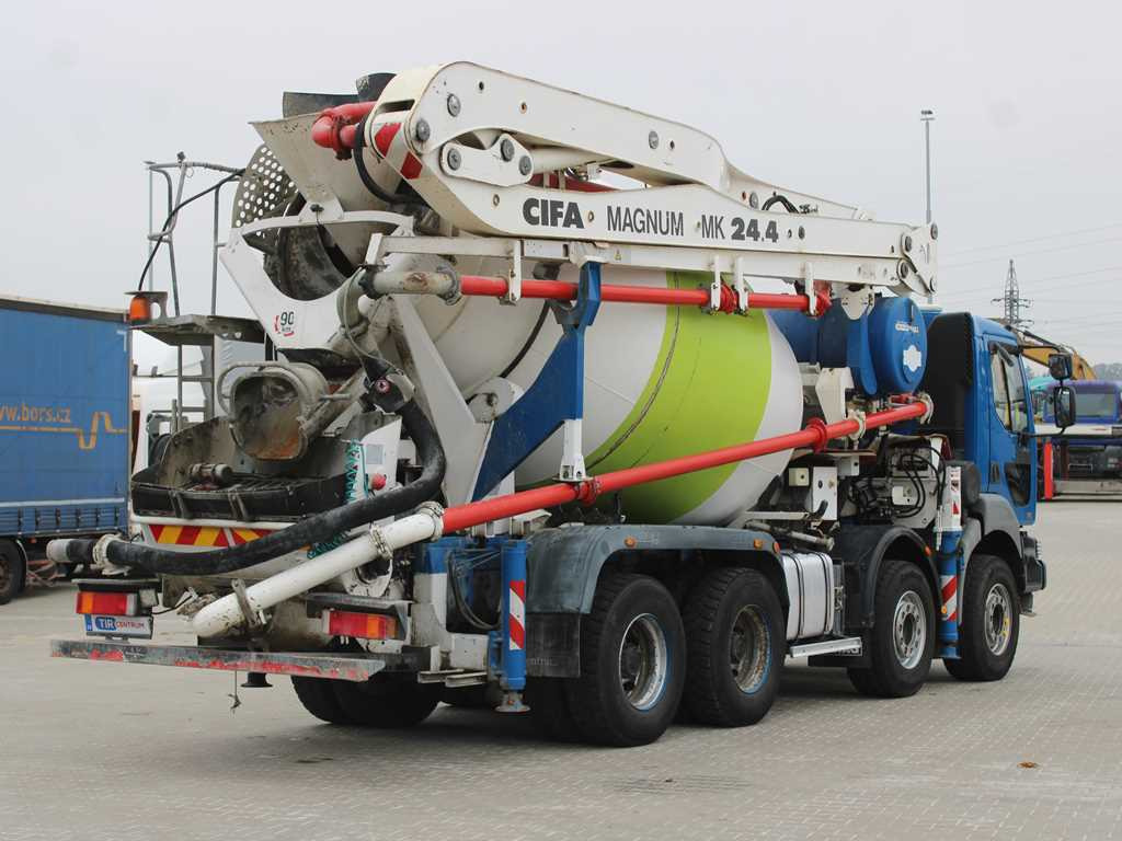 Renault KERAX 420, EURO 3, 7m3, 8X4, CIFA MAGNUM MK 24.4 CONCRETE PUMP - Camion malaxeur pompe: photos 4 Renault KERAX 420, EURO 3, 7m3, 8X4, CIFA MAGNUM MK 24.4 CONCRETE PUMP - Camion malaxeur pompe: photos 4