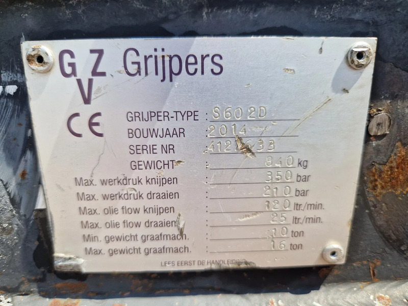 Zijtveld S602D roterende sorteergrijper - Grappin pour Engins de chantier: photos 2 Zijtveld S602D roterende sorteergrijper - Grappin pour Engins de chantier: photos 2