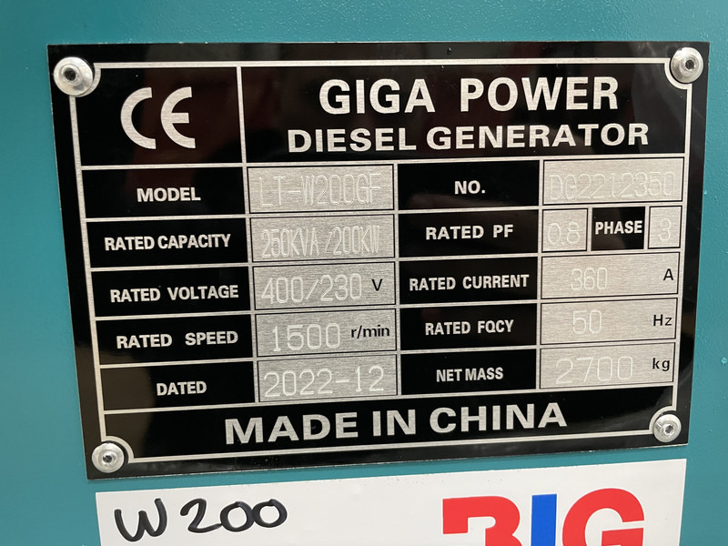 Groupe électrogène neuf Giga power 250 kVA LT-W200GF silent generator set: photos 10