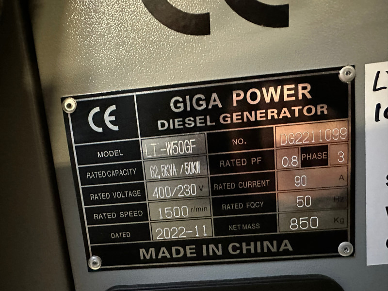 Groupe électrogène Giga power 62.5 KVA closed generator set - LT-W50GF: photos 10