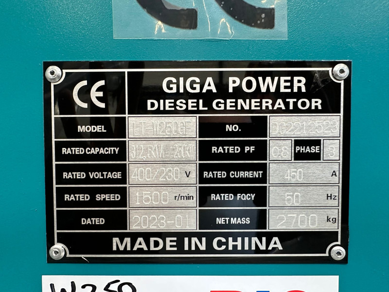 Groupe électrogène neuf Giga power Giga power 312.5 kVa silent generator set - LT-W250GF: photos 10