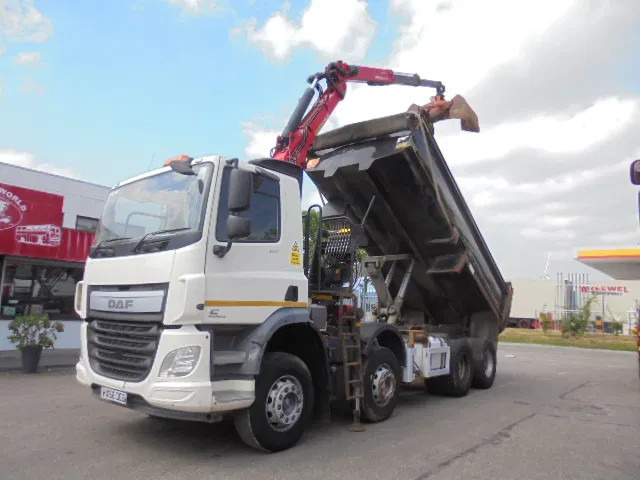 DAF CF 370 8X4 + PALFINGER EPSILON - Camion benne, Camion grue: photos 1 DAF CF 370 8X4 + PALFINGER EPSILON - Camion benne, Camion grue: photos 1