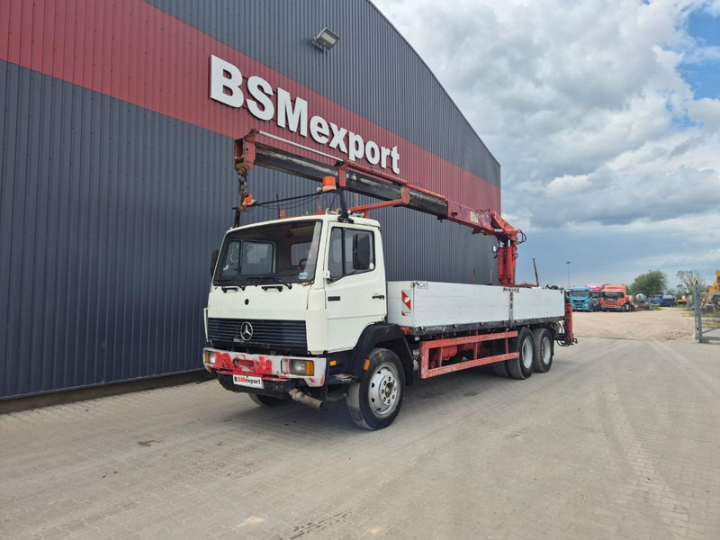 Mercedes-Benz 1320 + HMF 6.5 ton crane - Camion plateau, Camion grue: photos 1 Mercedes-Benz 1320 + HMF 6.5 ton crane - Camion plateau, Camion grue: photos 1