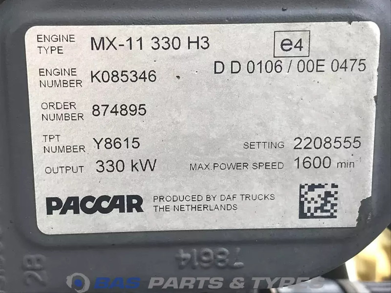 DAF CF Euro 6 Motor DAF MX11 330 H2 2184945R - Moteur pour Camion: photos 5 DAF CF Euro 6 Motor DAF MX11 330 H2 2184945R - Moteur pour Camion: photos 5