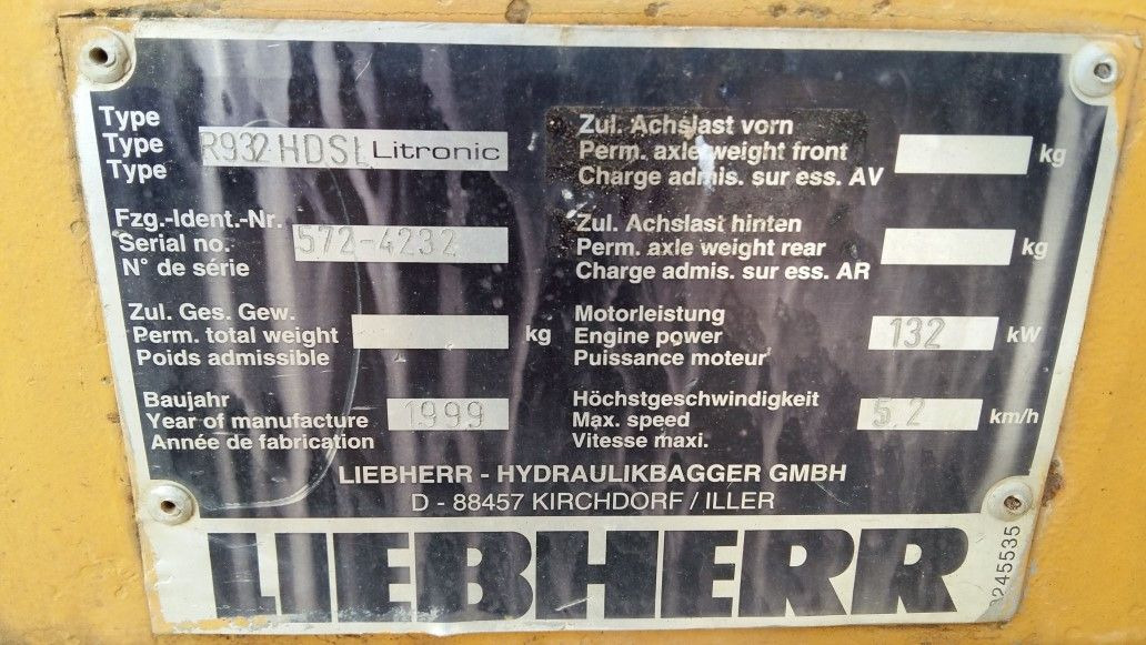LIEBHERR R932LI N/S: 572-4218 y 572-4232 - Pelle sur chenille: photos 3 LIEBHERR R932LI N/S: 572-4218 y 572-4232 - Pelle sur chenille: photos 3