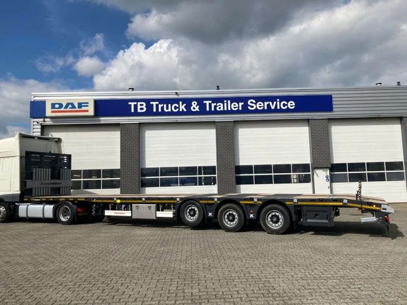Kässbohrer SPS HM 3 / 0N - 18 / 27 Vlakke mega trailer met liftas, 18x rongen en kist voor de oprijplaten - Semi-remorque plateau: photos 3 Kässbohrer SPS HM 3 / 0N - 18 / 27 Vlakke mega trailer met liftas, 18x rongen en kist voor de oprijplaten - Semi-remorque plateau: photos 3