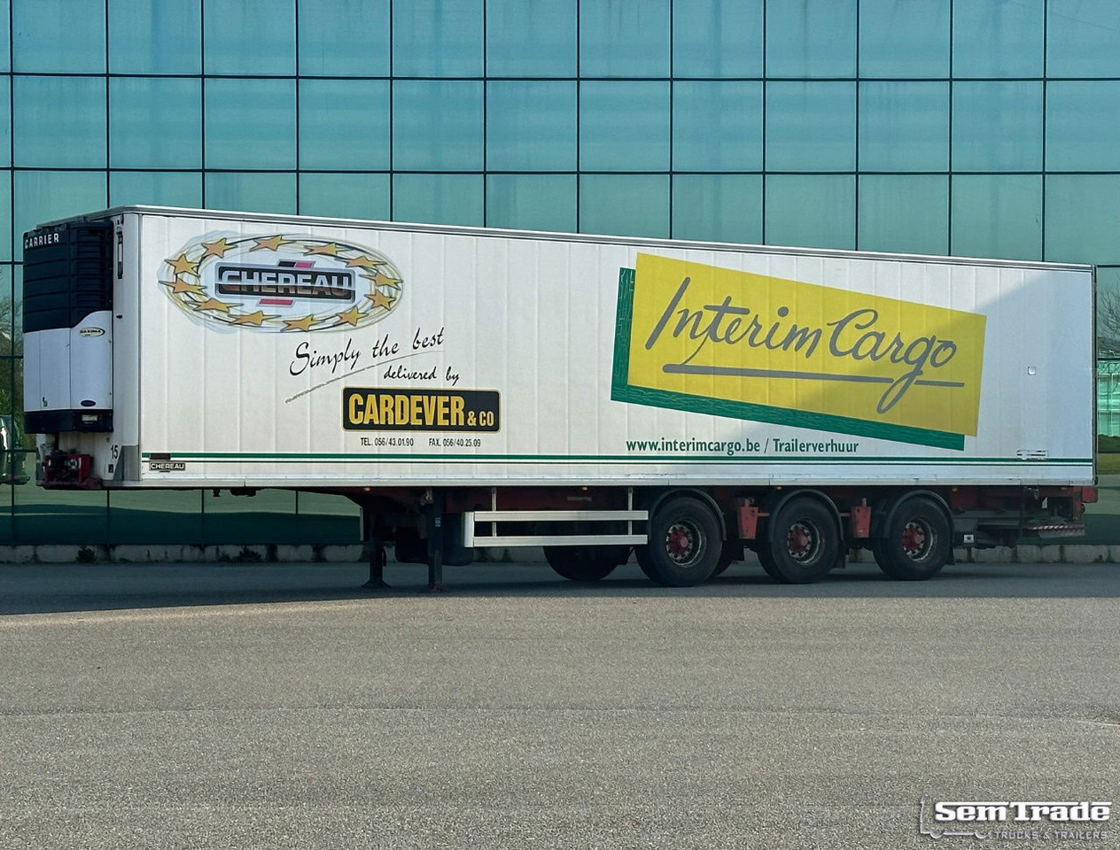 Renders Chereau Carrier Maxima 1300 Steering Axle Tail Lift Belgium Trailer - Semi-remorque frigorifique: photos 1 Renders Chereau Carrier Maxima 1300 Steering Axle Tail Lift Belgium Trailer - Semi-remorque frigorifique: photos 1
