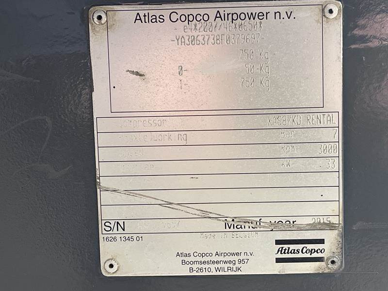 Atlas-Copco XAS 87 KD - Compresseur d'air: photos 3 Atlas-Copco XAS 87 KD - Compresseur d'air: photos 3