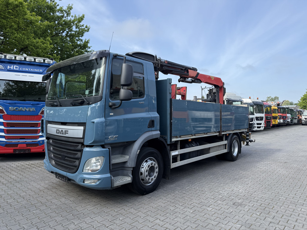 Daf CF320 Palfinger PK12001L Baustoffkran - Camion grue, Camion plateau: photos 1 Daf CF320 Palfinger PK12001L Baustoffkran - Camion grue, Camion plateau: photos 1