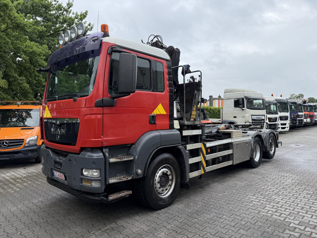 MAN TGS 26.360 6X2 Haken mit Kran HMF 1643Z - Camion ampliroll, Camion grue: photos 1 MAN TGS 26.360 6X2 Haken mit Kran HMF 1643Z - Camion ampliroll, Camion grue: photos 1