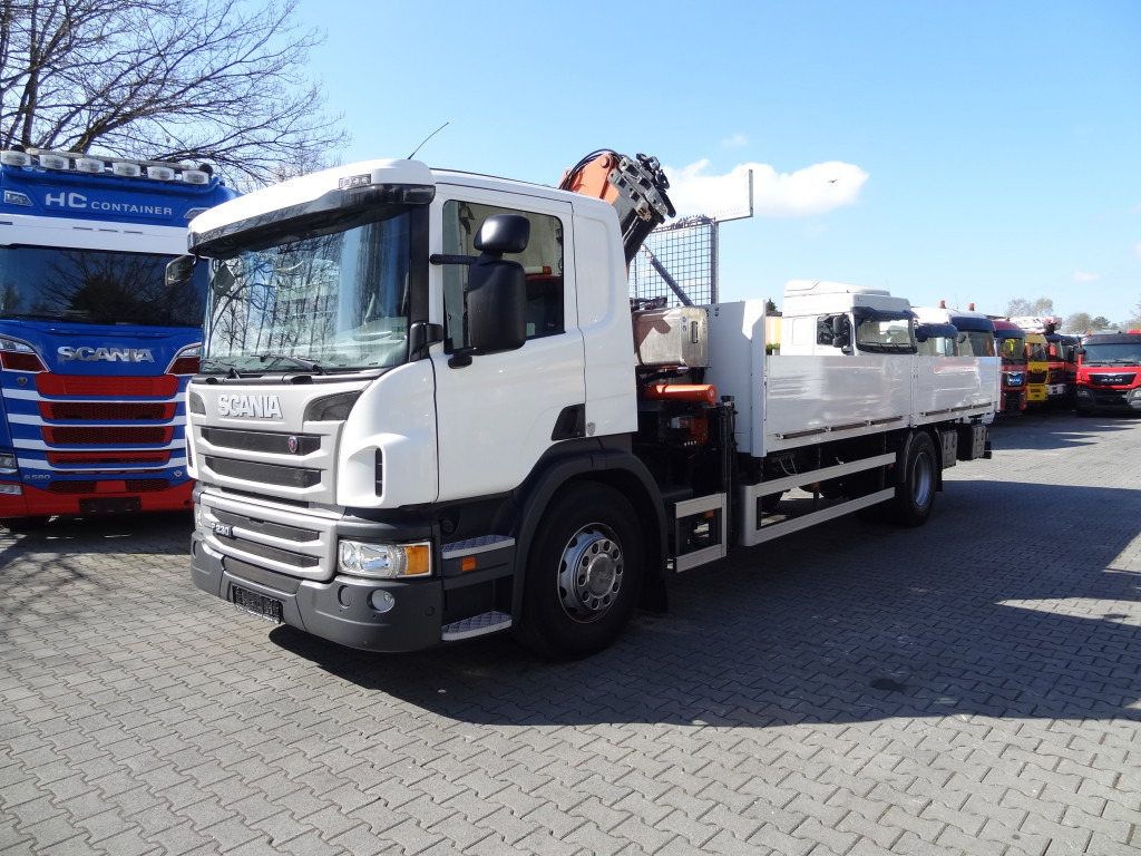 Scania P230 4X2 Kran Atlas 92.2 A2 - Camion plateau, Camion grue: photos 1 Scania P230 4X2 Kran Atlas 92.2 A2 - Camion plateau, Camion grue: photos 1