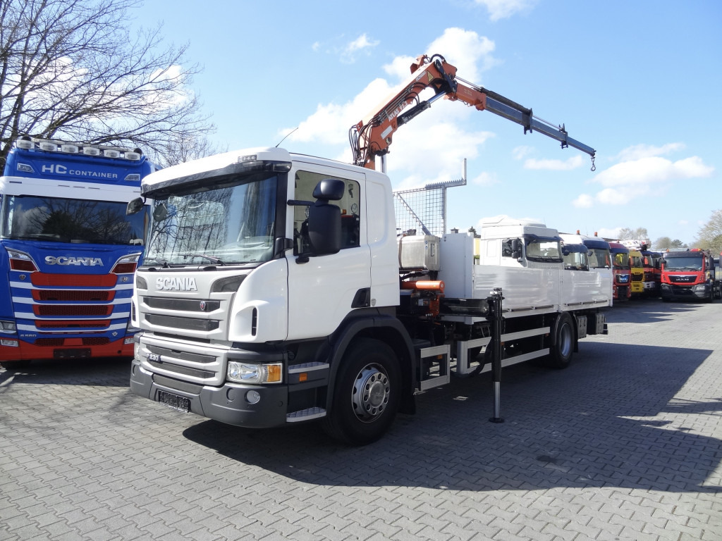 Scania P230 4X2 Kran Atlas 92.2 A2 - Camion grue, Camion plateau: photos 1 Scania P230 4X2 Kran Atlas 92.2 A2 - Camion grue, Camion plateau: photos 1