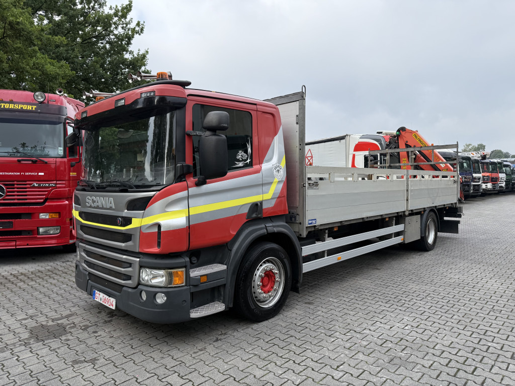 Scania P410 4X2 Palfinger PK 13001 - Camion plateau, Camion grue: photos 1 Scania P410 4X2 Palfinger PK 13001 - Camion plateau, Camion grue: photos 1