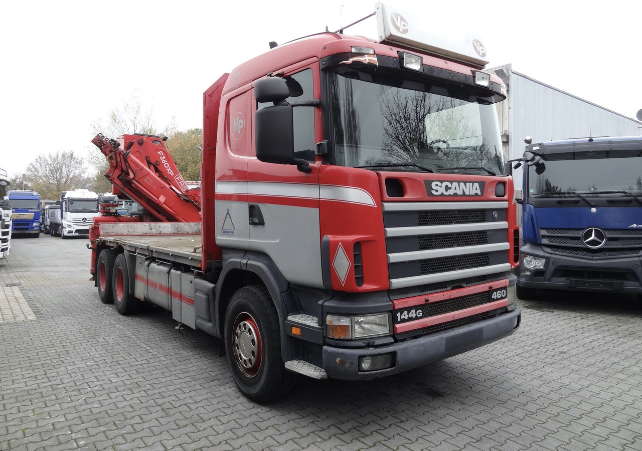 Camion grue, Camion plateau Scania R144 460 6X4 Fassi 360 bis 25 Meter: photos 8
