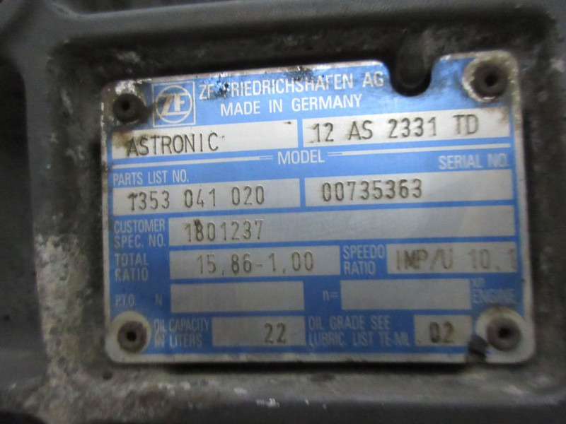DAF 1801237 TRANSMISSIE 12 AS 2331 TD EURO 5 XF CF - Boîte de vitesse pour Camion: photos 5 DAF 1801237 TRANSMISSIE 12 AS 2331 TD EURO 5 XF CF - Boîte de vitesse pour Camion: photos 5