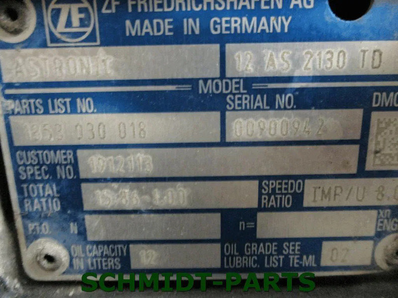 DAF 1912113 TRANSMISSIE 12 AS 2130 TD UITGEVOERD MET 3 D PTO EURO 6 CF XF - Boîte de vitesse pour Camion: photos 2 DAF 1912113 TRANSMISSIE 12 AS 2130 TD UITGEVOERD MET 3 D PTO EURO 6 CF XF - Boîte de vitesse pour Camion: photos 2