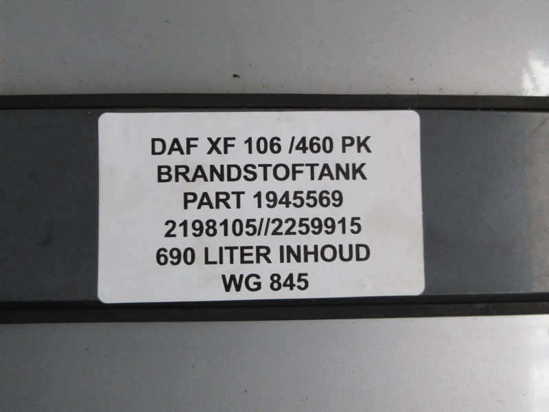 DAF 1945569 DIELESTANK 690 LITER DAF XF CF EURO 6 - Réservoir de carburant pour Camion: photos 5 DAF 1945569 DIELESTANK 690 LITER DAF XF CF EURO 6 - Réservoir de carburant pour Camion: photos 5