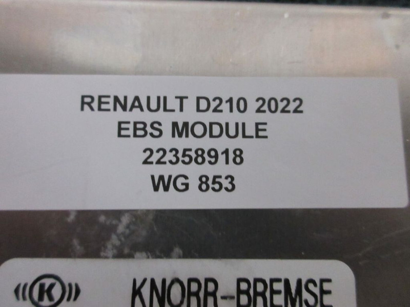 Renault 22358918 RENAULT D 210 EBS MODULEN EURO 6 - Système électrique pour Camion: photos 3 Renault 22358918 RENAULT D 210 EBS MODULEN EURO 6 - Système électrique pour Camion: photos 3