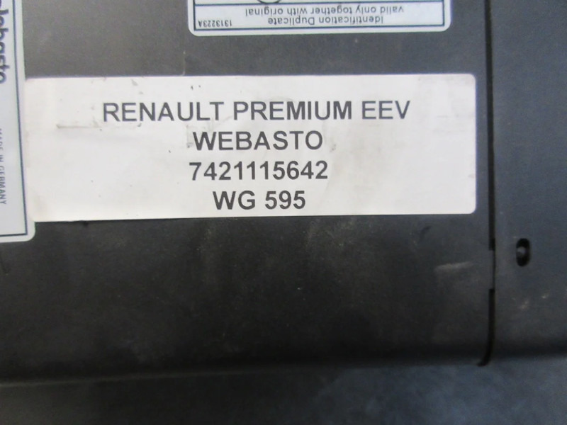 Renault PREMIUM 7421115642 WEBASTO EEV - Chauffage/ Ventilation pour Camion: photos 5 Renault PREMIUM 7421115642 WEBASTO EEV - Chauffage/ Ventilation pour Camion: photos 5