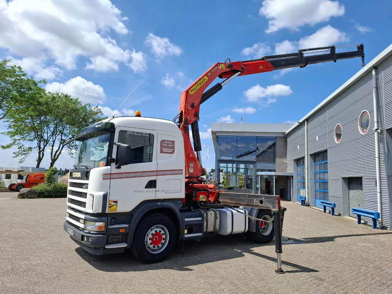 Scania 124G-420 / RETARDER / PALFINGER PK32080 / DOUBLE TANK / AIRCO / GOOD CONDITION / MANUAL / EURO-3 / 2004 - Camion grue: photos 2 Scania 124G-420 / RETARDER / PALFINGER PK32080 / DOUBLE TANK / AIRCO / GOOD CONDITION / MANUAL / EURO-3 / 2004 - Camion grue: photos 2