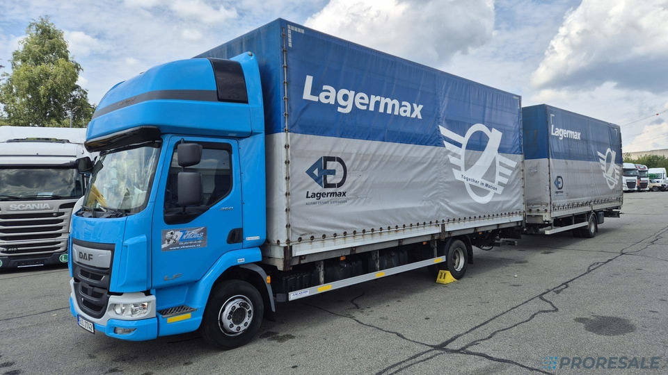 DAF LF 260 FA EURO 6 valník s plachtou + hydraulické čelo - prodejné jen s přívěsem GTS P0471Z - cena je za celou soupravu - Camion à rideaux coulissants: photos 2 DAF LF 260 FA EURO 6 valník s plachtou + hydraulické čelo - prodejné jen s přívěsem GTS P0471Z - cena je za celou soupravu - Camion à rideaux coulissants: photos 2