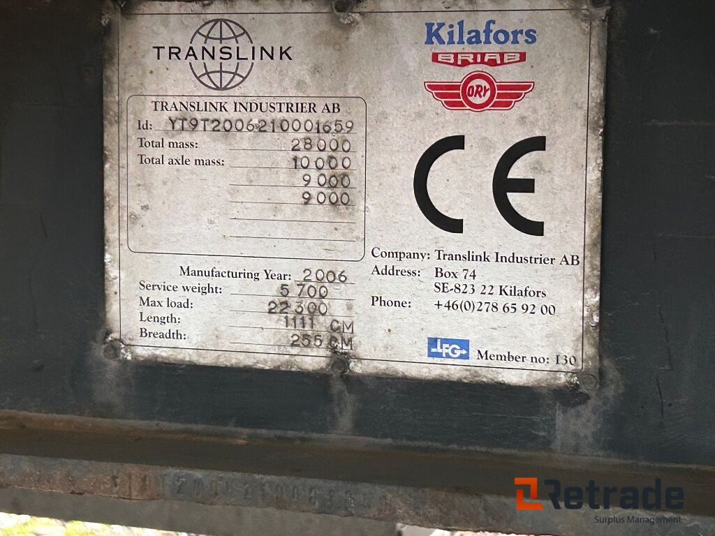 Crédit-bail  2006 Slepvogn KILAFORS SB3P-28-78 2006 Slepvogn KILAFORS SB3P-28-78: photos 17