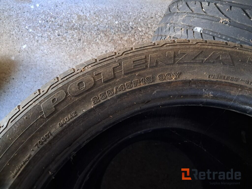 4 stk 18" Sommerdæk Bridgestone Potenza 255/45 R 18 - Matériel de chantier: photos 3 4 stk 18" Sommerdæk Bridgestone Potenza 255/45 R 18 - Matériel de chantier: photos 3