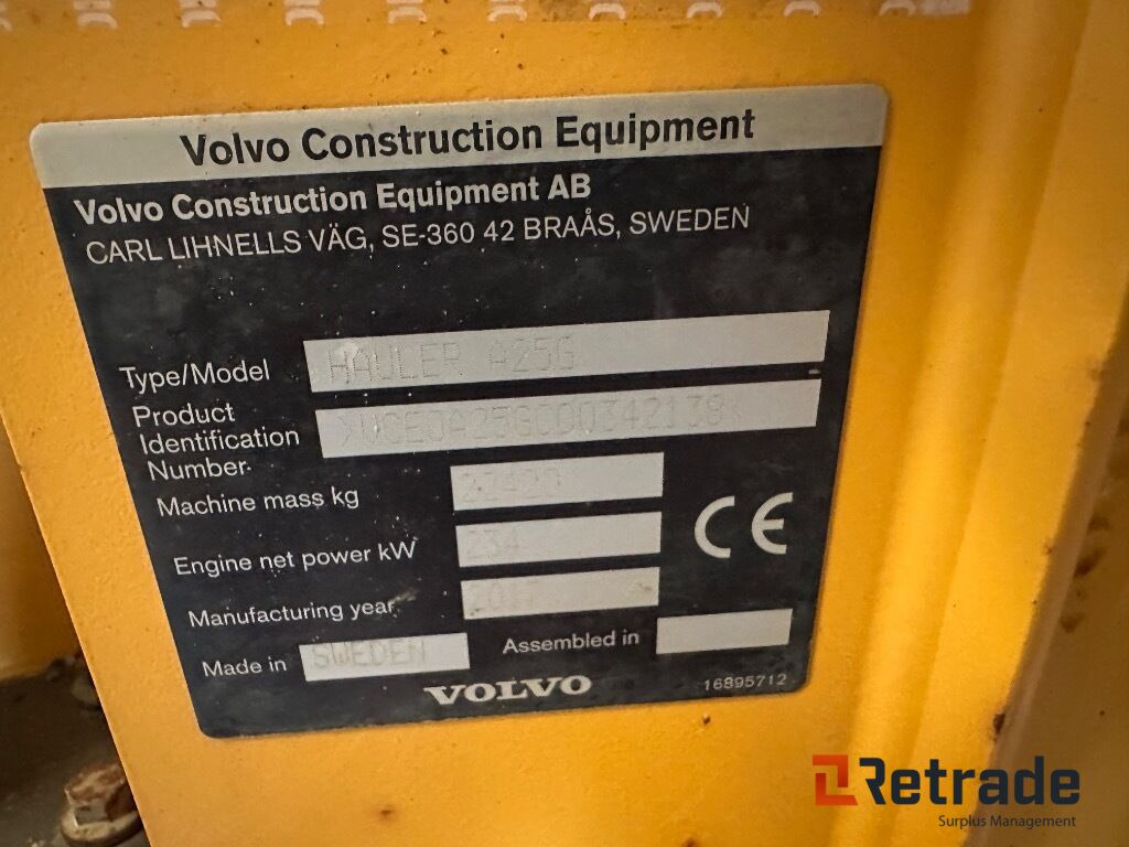 Engins de chantier Volvo  A25G Dumper: photos 17