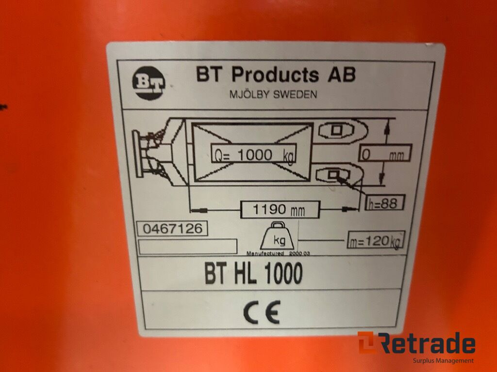 Jekke tralle fra BT HL 1000 - Transpalette: photos 4 Jekke tralle fra BT HL 1000 - Transpalette: photos 4