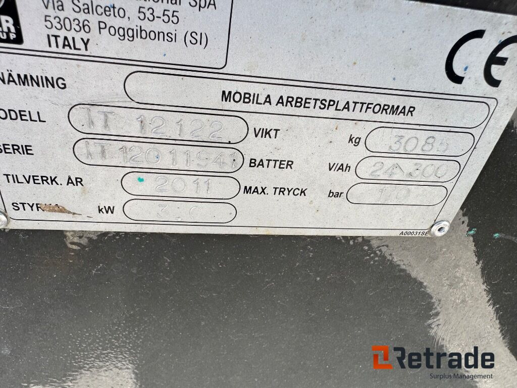 Nacelle ciseaux Saxlift Iteco IT12122: photos 9 Nacelle ciseaux Saxlift Iteco IT12122: photos 9