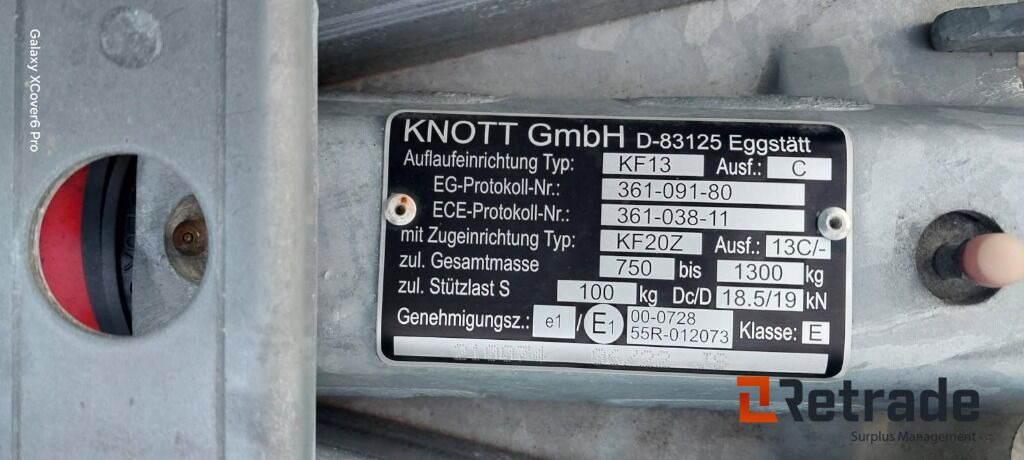 TYSSE 6257, 1300kg, 20Fot, Nesten ny! - Remorque bateau: photos 4 TYSSE 6257, 1300kg, 20Fot, Nesten ny! - Remorque bateau: photos 4