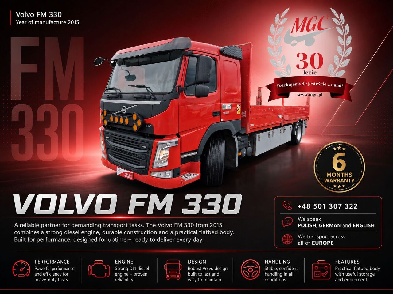 Volvo FM 330 - Camion plateau, Camion grue: photos 1 Volvo FM 330 - Camion plateau, Camion grue: photos 1