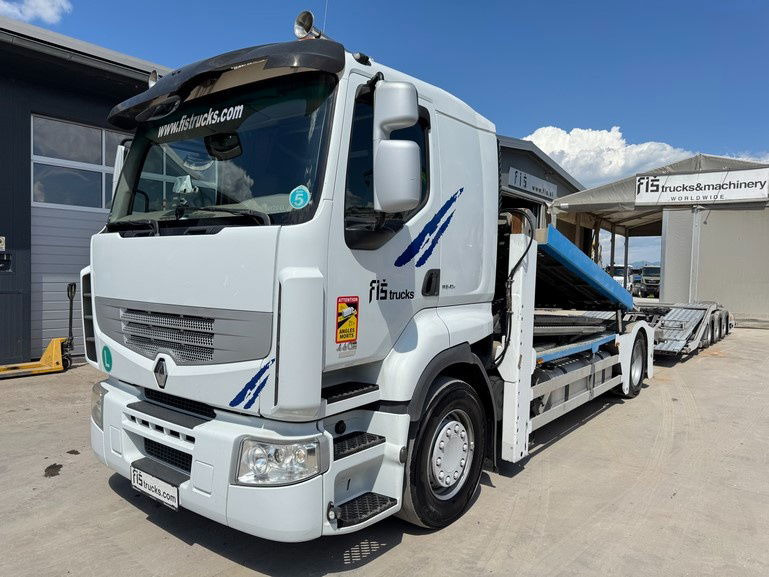 Renault Premium 460 4x2 LKW transporter + rolfo trailer - Camion porte-voitures: photos 1 Renault Premium 460 4x2 LKW transporter + rolfo trailer - Camion porte-voitures: photos 1