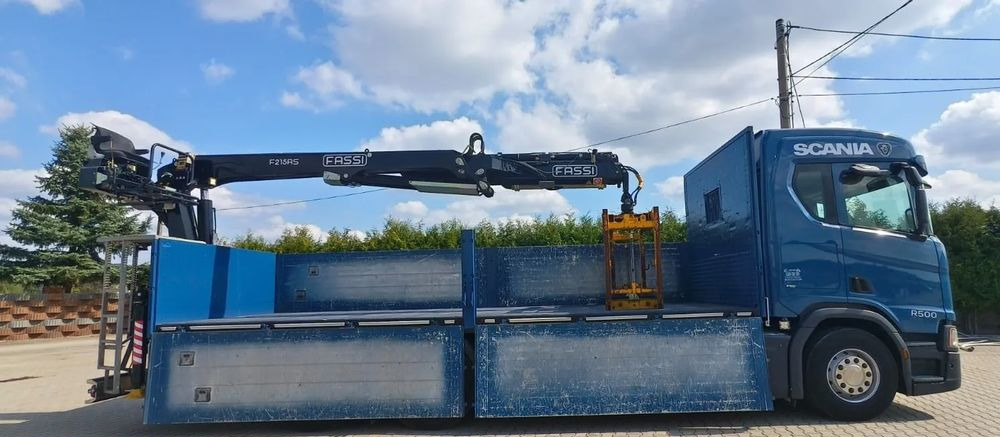 Camion grue, Camion plateau Scania R 500 6x2 z żurawiem Fassi F 215 AS – 2019 – Euro 6 –Retarder -Oś skrętna - Gotowa do pracy!: photos 11