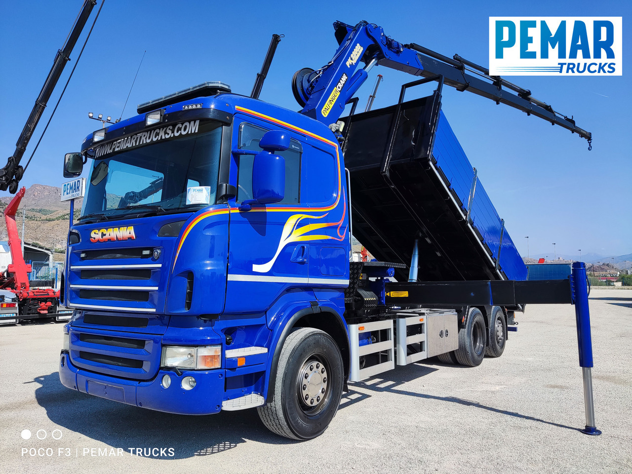 SCANIA R 420 6X2 GRUA PALFINGER PK 23002 BASCULANTE - Camion benne, Camion grue: photos 1 SCANIA R 420 6X2 GRUA PALFINGER PK 23002 BASCULANTE - Camion benne, Camion grue: photos 1