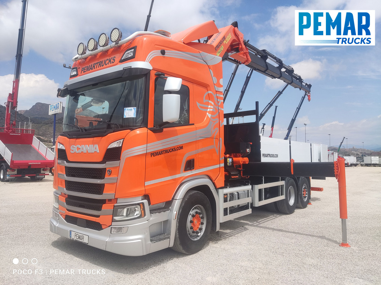 Camion plateau, Camion grue SCANIA R 540 6X2 GRUA CAJA FIJA: photos 18