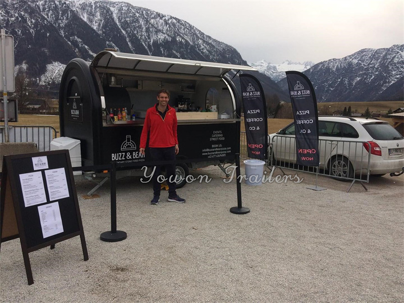 YOWON small fiberglass food vending trailer hot dog cart for Europe - Remorque magasin: photos 2 YOWON small fiberglass food vending trailer hot dog cart for Europe - Remorque magasin: photos 2