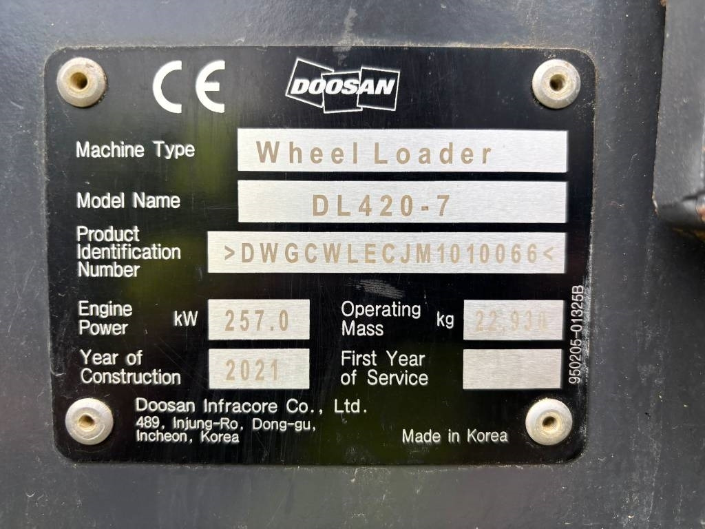 Doosan DL 420-7 (CDC / Under Preparation) - Chargeuse sur pneus: photos 2 Doosan DL 420-7 (CDC / Under Preparation) - Chargeuse sur pneus: photos 2
