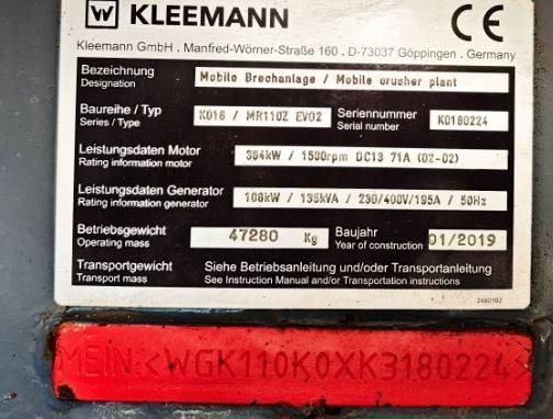 Kleemann MR 110Z Evo 2 - Concasseur mobile: photos 2 Kleemann MR 110Z Evo 2 - Concasseur mobile: photos 2