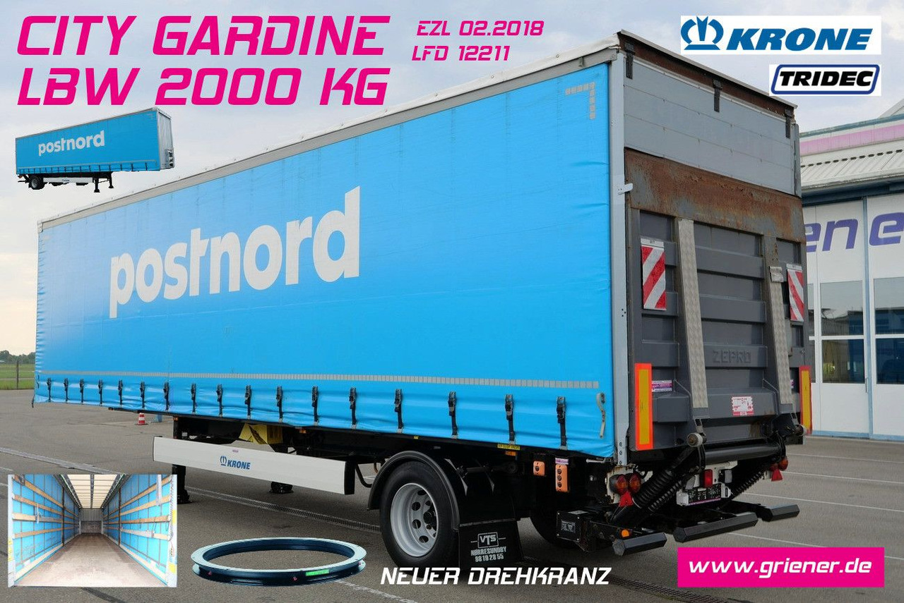 Krone CITYSATTEL KRONE 1-achs SEP 10/ BPW/TRIDEC lenk - Semi-remorque rideaux coulissants: photos 1 Krone CITYSATTEL KRONE 1-achs SEP 10/ BPW/TRIDEC lenk - Semi-remorque rideaux coulissants: photos 1