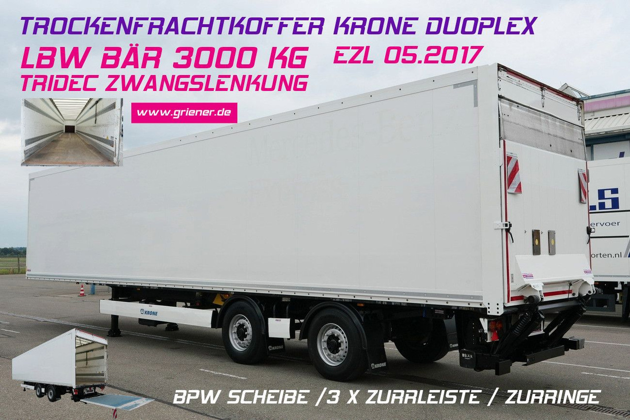Krone SZK 18/ TRIDEC LENKUNG / LBW 3 to / DUOPLEX/BPW - Semi-remorque fourgon: photos 1 Krone SZK 18/ TRIDEC LENKUNG / LBW 3 to / DUOPLEX/BPW - Semi-remorque fourgon: photos 1